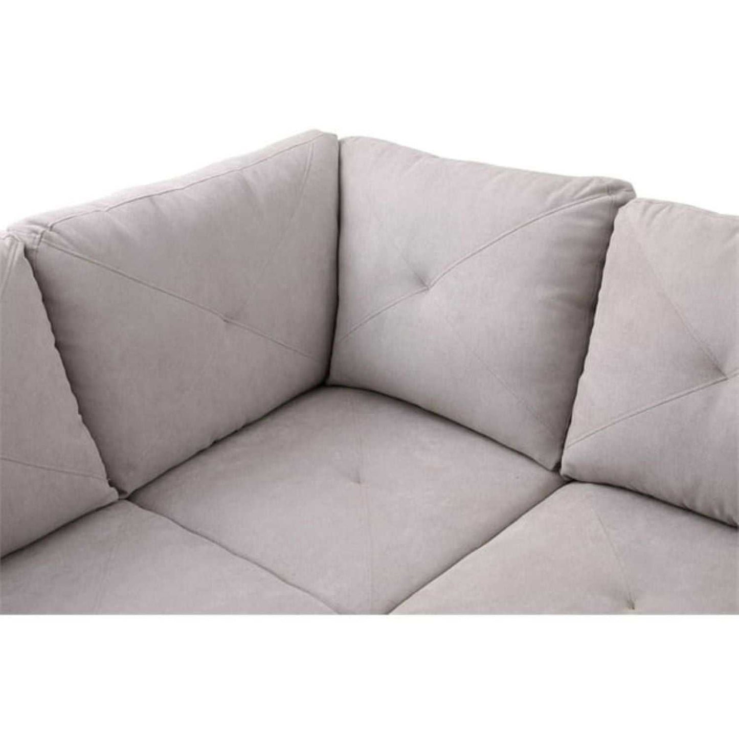 Christen 5 Seater L Shape Fabric Sofa Set with Storage Ottoman