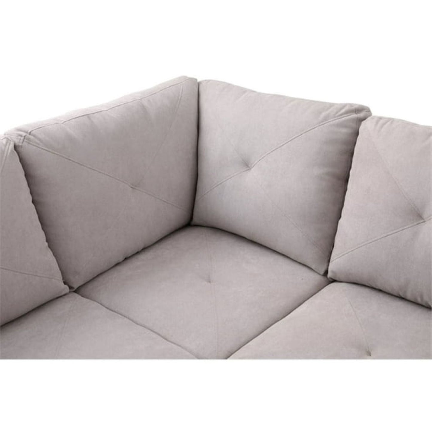Christen 5 Seater L Shape Fabric Sofa Set with Storage Ottoman