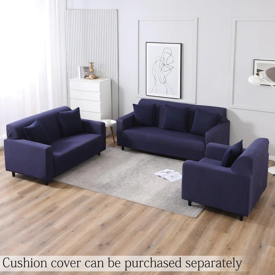 Navy Blue Solid - Luxury Quality Strechable & Dust-proof Sofa Cover