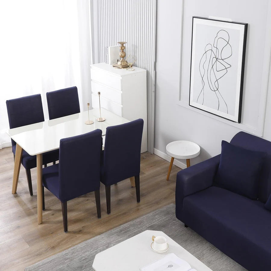 Navy Blue Solid - Luxury Quality Strechable & Dust-proof Sofa Cover