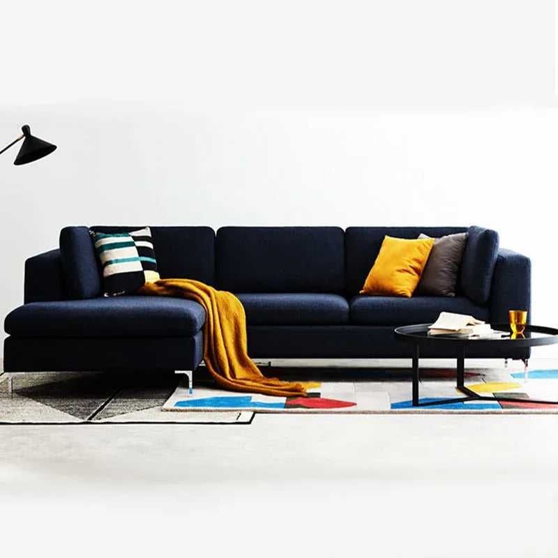 Elfin 4 Seater L Shape Fabric Sofa Set for Living Room
