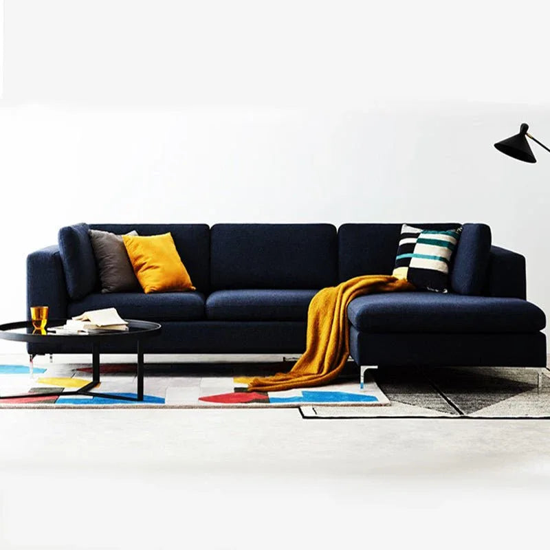 Elfin 4 Seater L Shape Fabric Sofa Set for Living Room