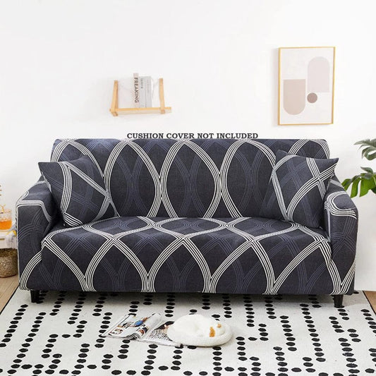 Grey Strips- Luxury Quality Strechable & Dust-proof Sofa Cover