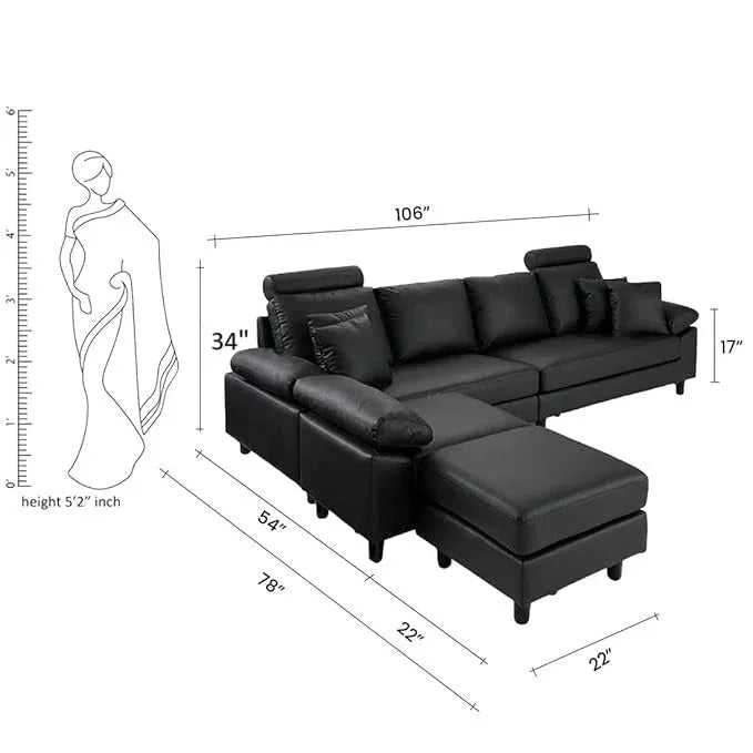 Ferguson 6 Seater Interchangeable L Shape Sofa