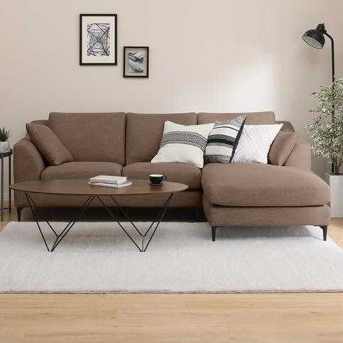 Flora 4 Seater L Shape Fabric Sofa For Living Room