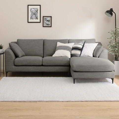 Flora 4 Seater L Shape Fabric Sofa For Living Room