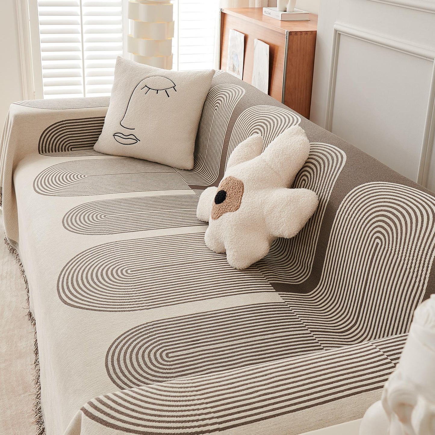 Premium Double Sided Chenille Sofa Covers - Brown Juniper