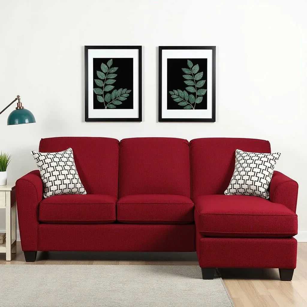 Holden 3 Seater L Shape Sofa With Ottoman For Living Room