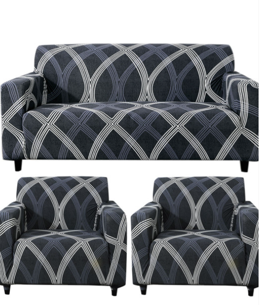 3+1+1 GREY STRIPS SOFA COVER ELASTIC STRETCHABLE 48 HOURS OFFER