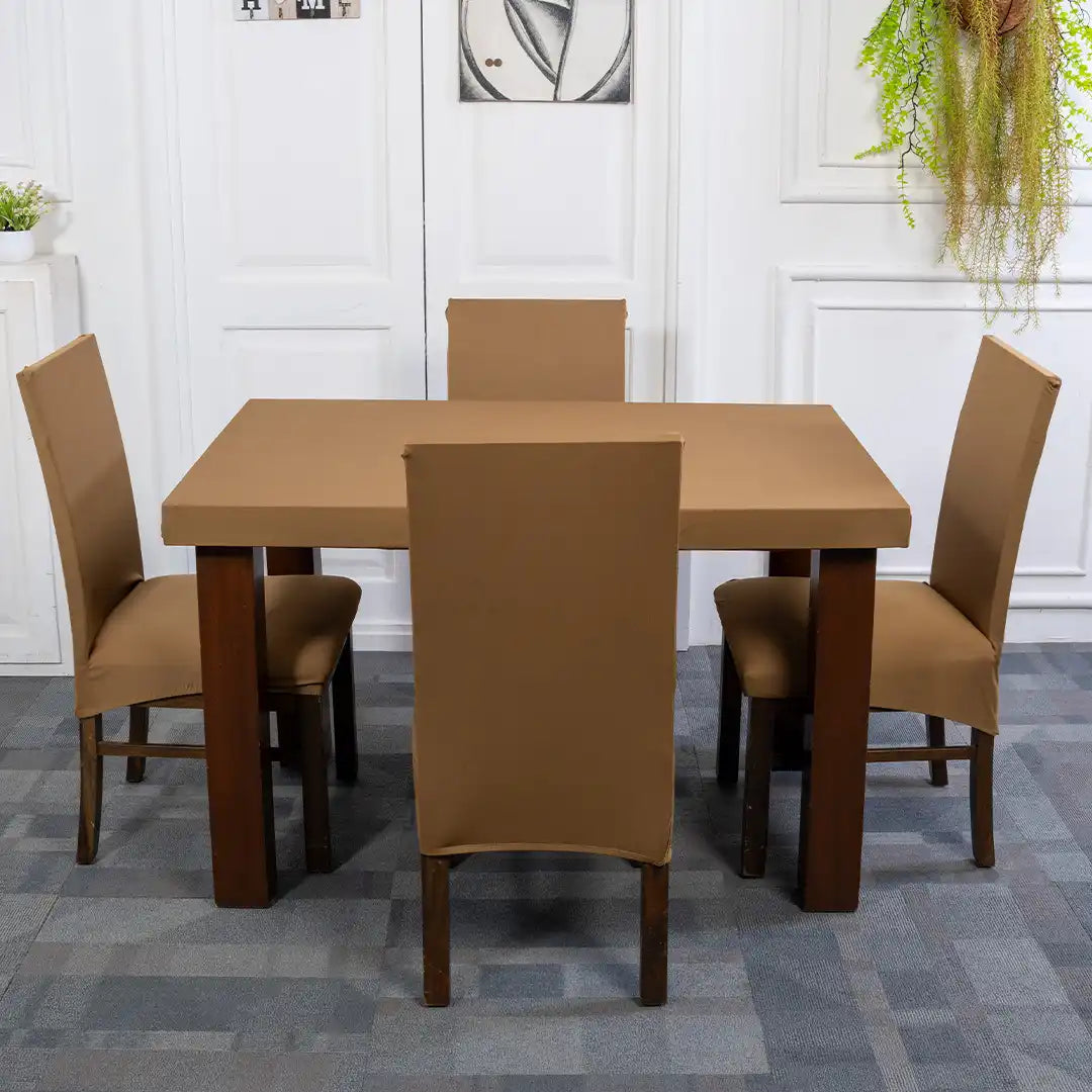 Khaki Chair Table Covers - Dustproof, Stain-Free, Machine Washable & Water Resistant