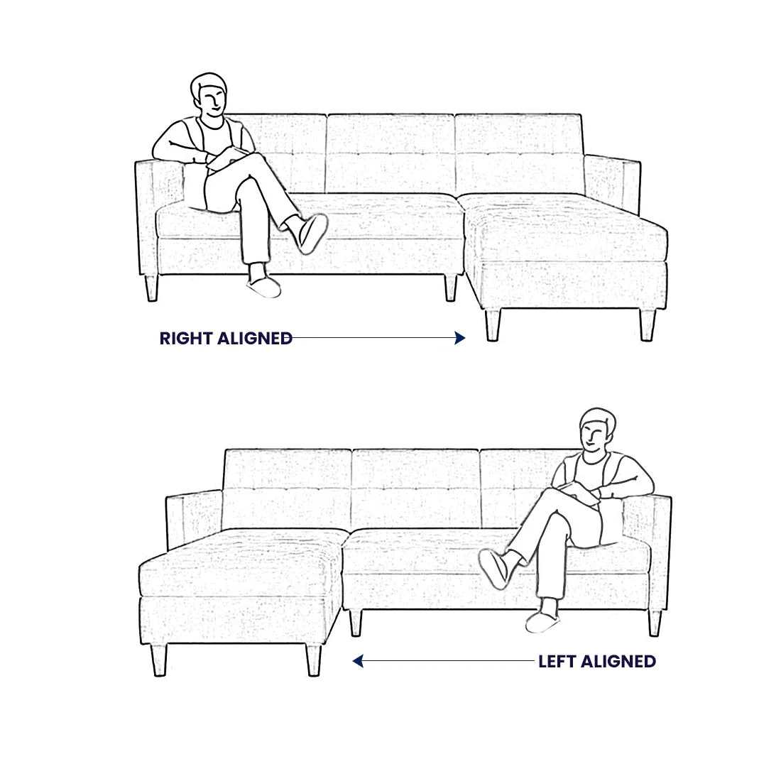 Pacific 4 Seater Leather L Shape Sofa for Living Room