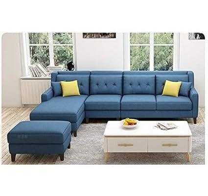 Milner L Shape 6 Seater Fabric Sofa with Ottoman