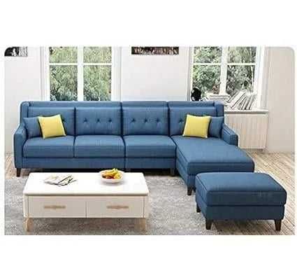 Milner L Shape 6 Seater Fabric Sofa with Ottoman