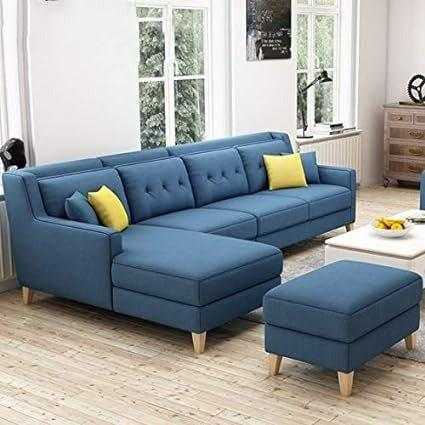 Milner L Shape 6 Seater Fabric Sofa with Ottoman