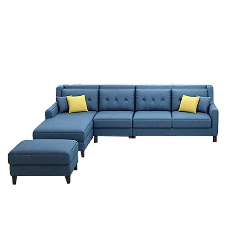 Milner L Shape 6 Seater Fabric Sofa with Ottoman
