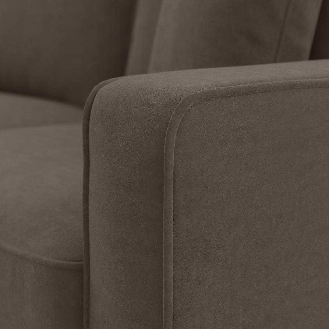 Moscow 5 Seater L Shape Fabric Sofa with Ottoman – Modern Sectional Sofa for Living Room, Bedroom & Office