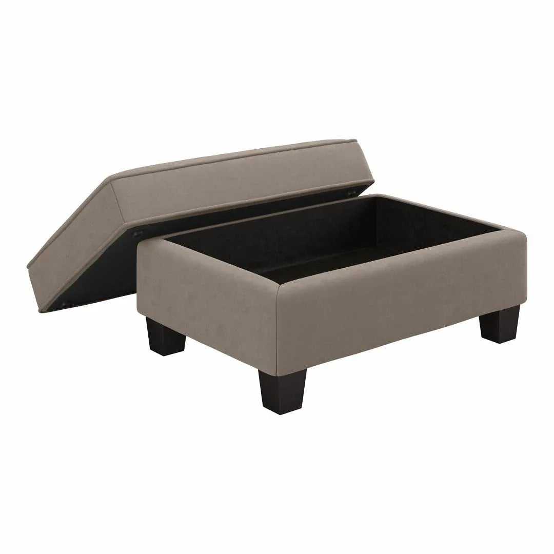 Moscow 5 Seater L Shape Fabric Sofa with Ottoman – Modern Sectional Sofa for Living Room, Bedroom & Office