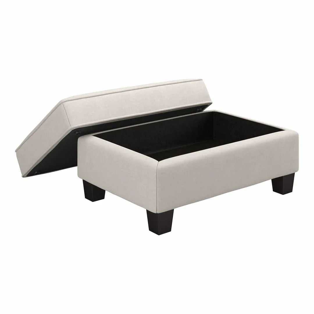 Moscow 5 Seater L Shape Fabric Sofa with Ottoman – Modern Sectional Sofa for Living Room, Bedroom & Office
