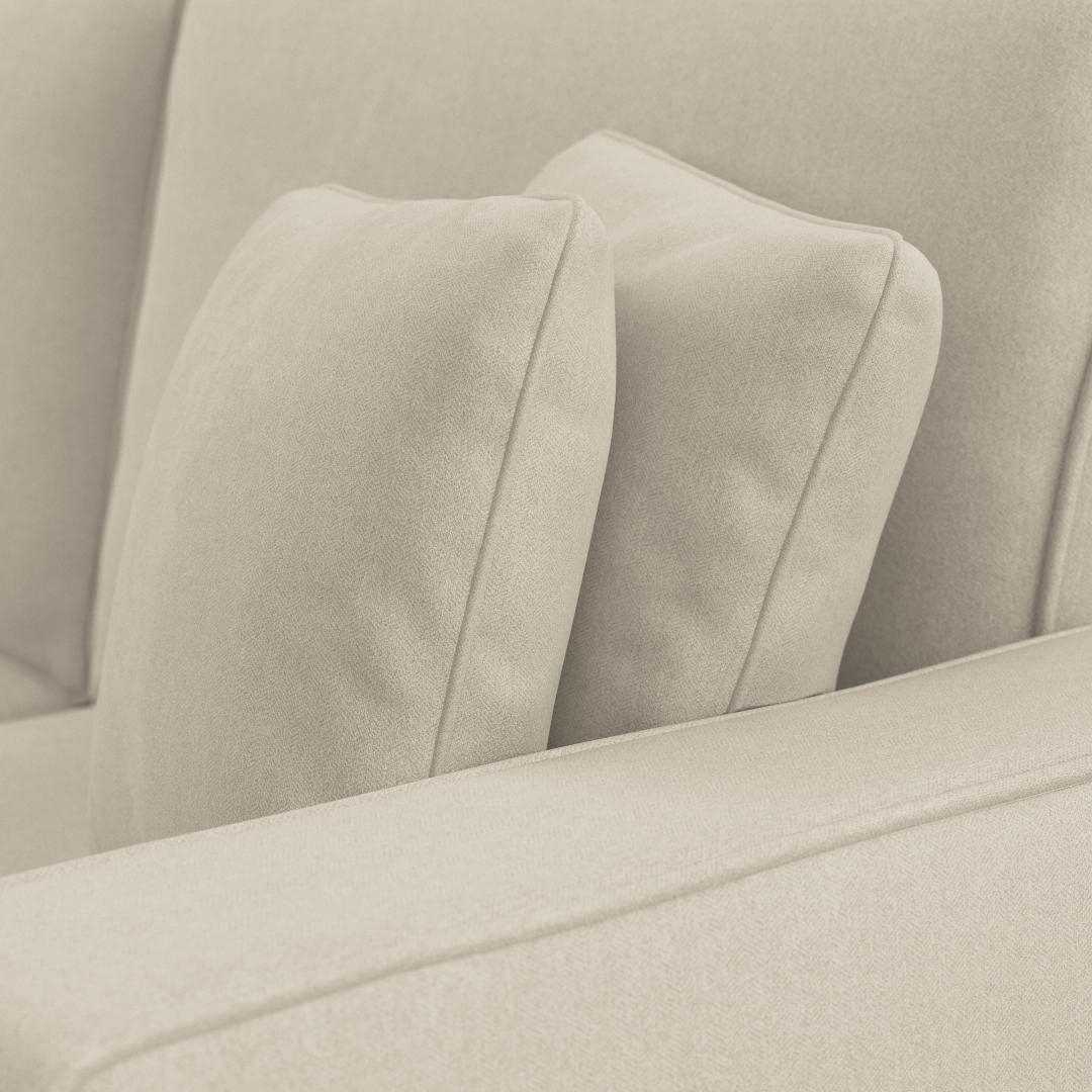 Moscow 5 Seater L Shape Fabric Sofa with Ottoman – Modern Sectional Sofa for Living Room, Bedroom & Office