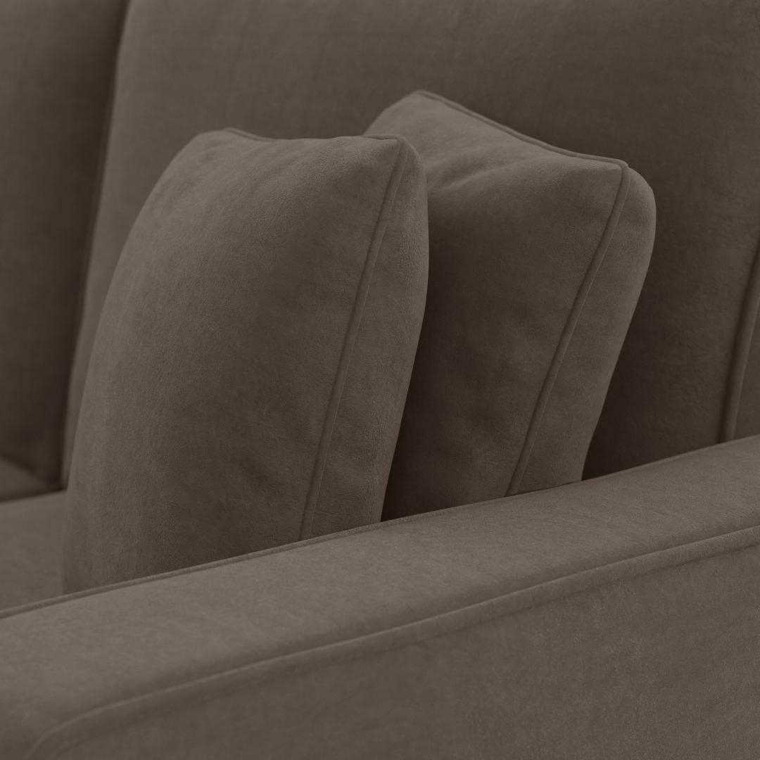 Moscow 5 Seater L Shape Fabric Sofa with Ottoman – Modern Sectional Sofa for Living Room, Bedroom & Office