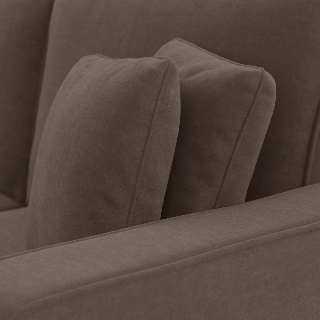 Moscow 5 Seater L Shape Fabric Sofa with Ottoman – Modern Sectional Sofa for Living Room, Bedroom & Office
