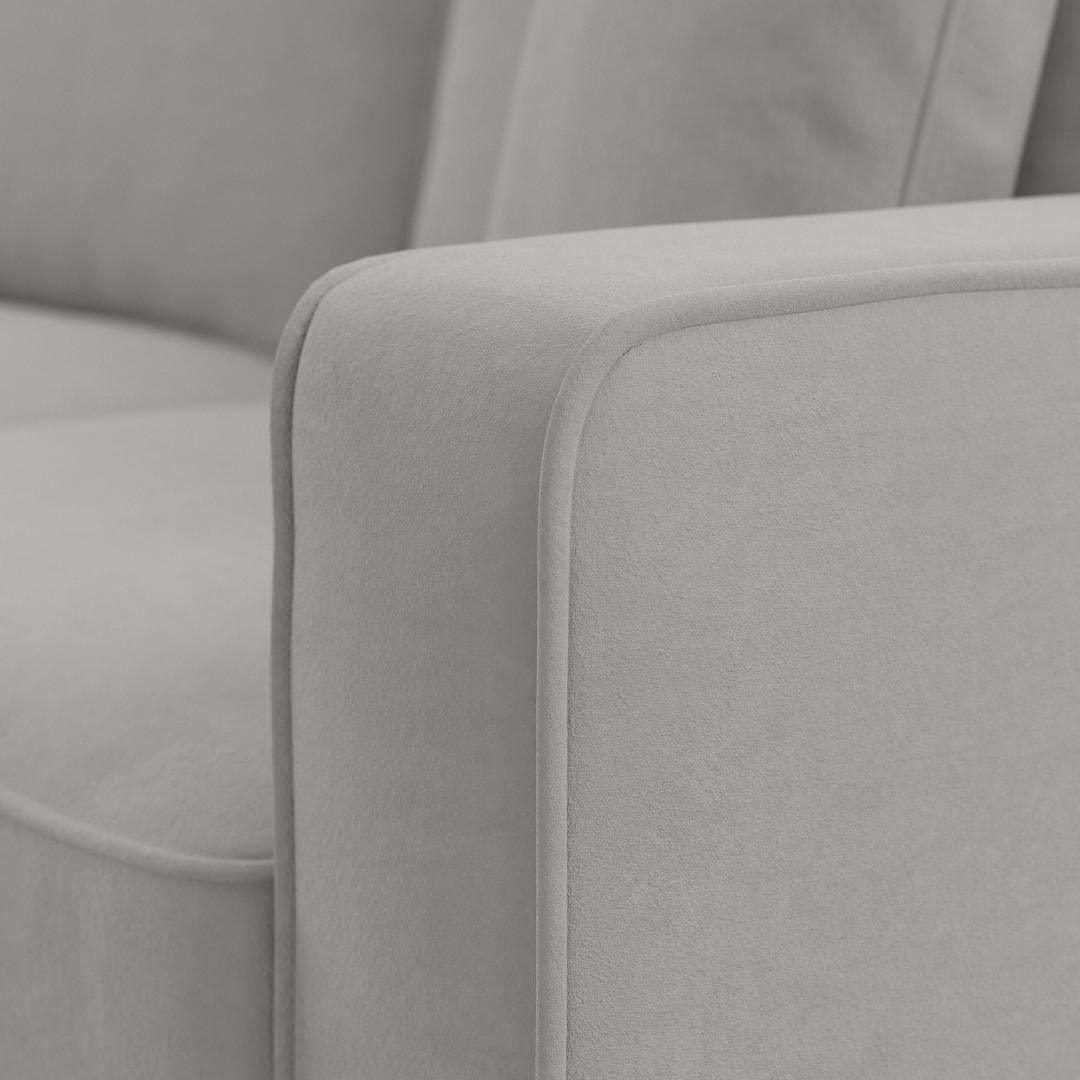 Moscow 5 Seater L Shape Fabric Sofa with Ottoman – Modern Sectional Sofa for Living Room, Bedroom & Office