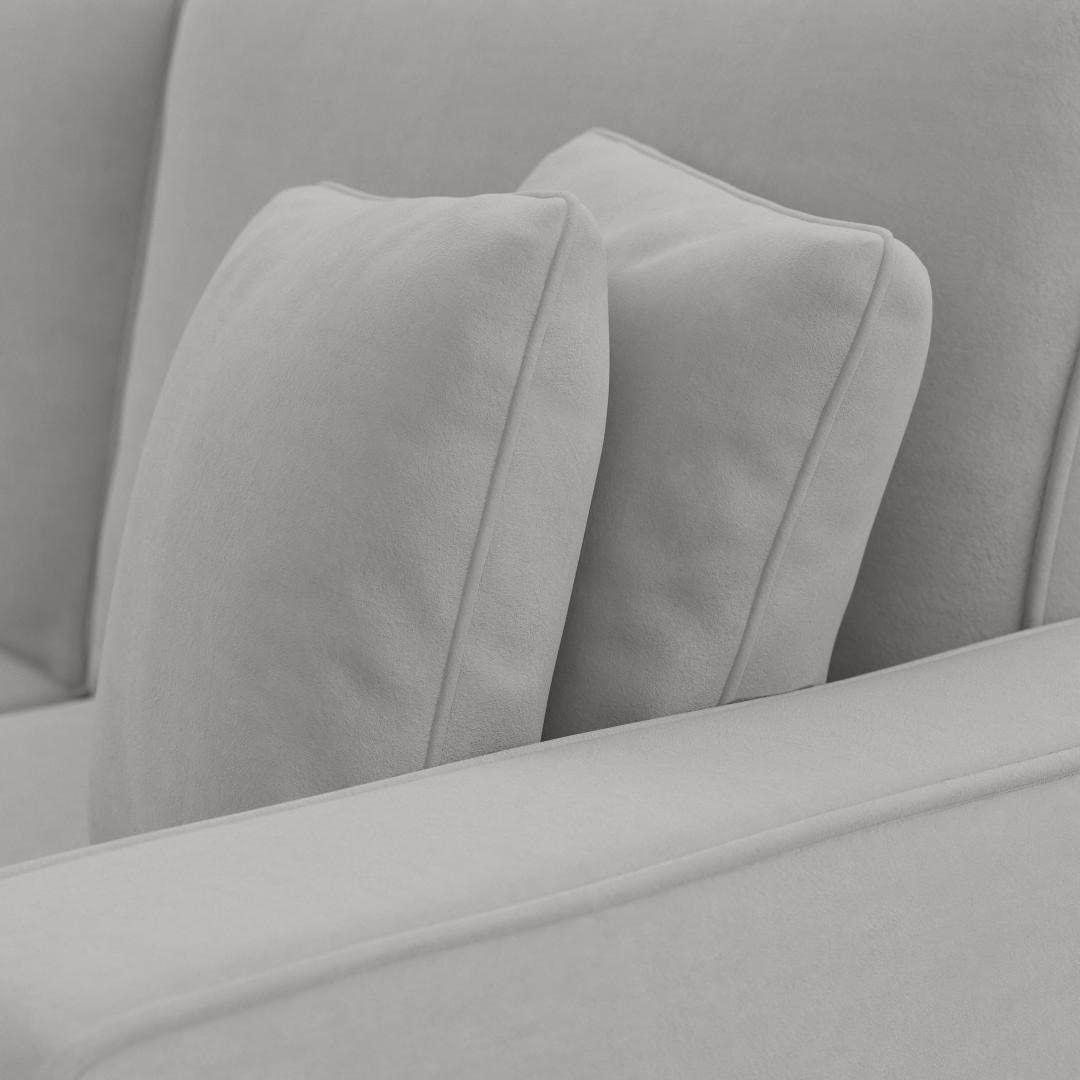 Moscow 5 Seater L Shape Fabric Sofa with Ottoman – Modern Sectional Sofa for Living Room, Bedroom & Office