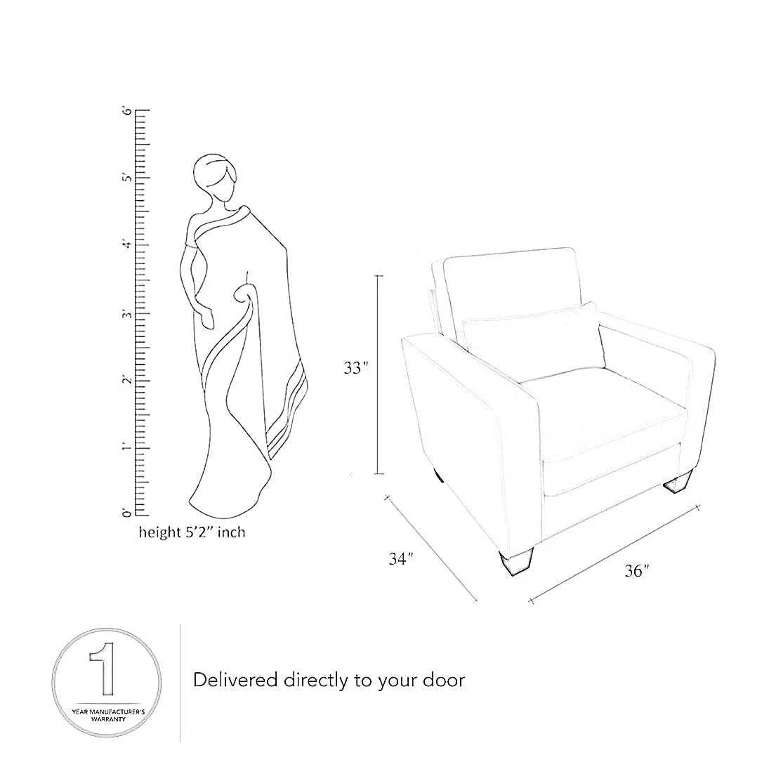 Moscow 5 Seater L Shape Fabric Sofa with Ottoman – Modern Sectional Sofa for Living Room, Bedroom & Office