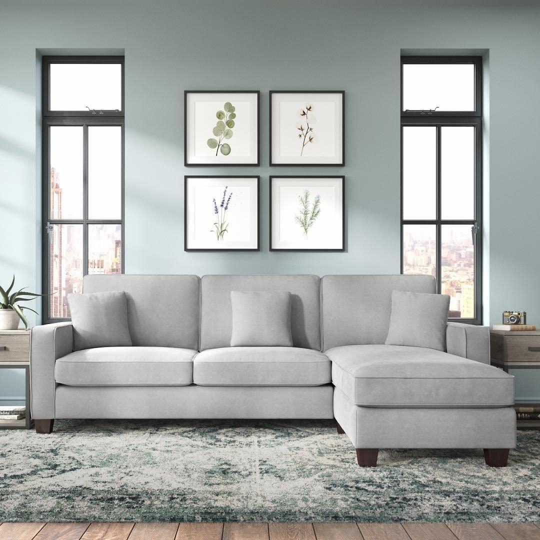 Moscow 4 Seater Mini L Shape Fabric Sofa For Living Room