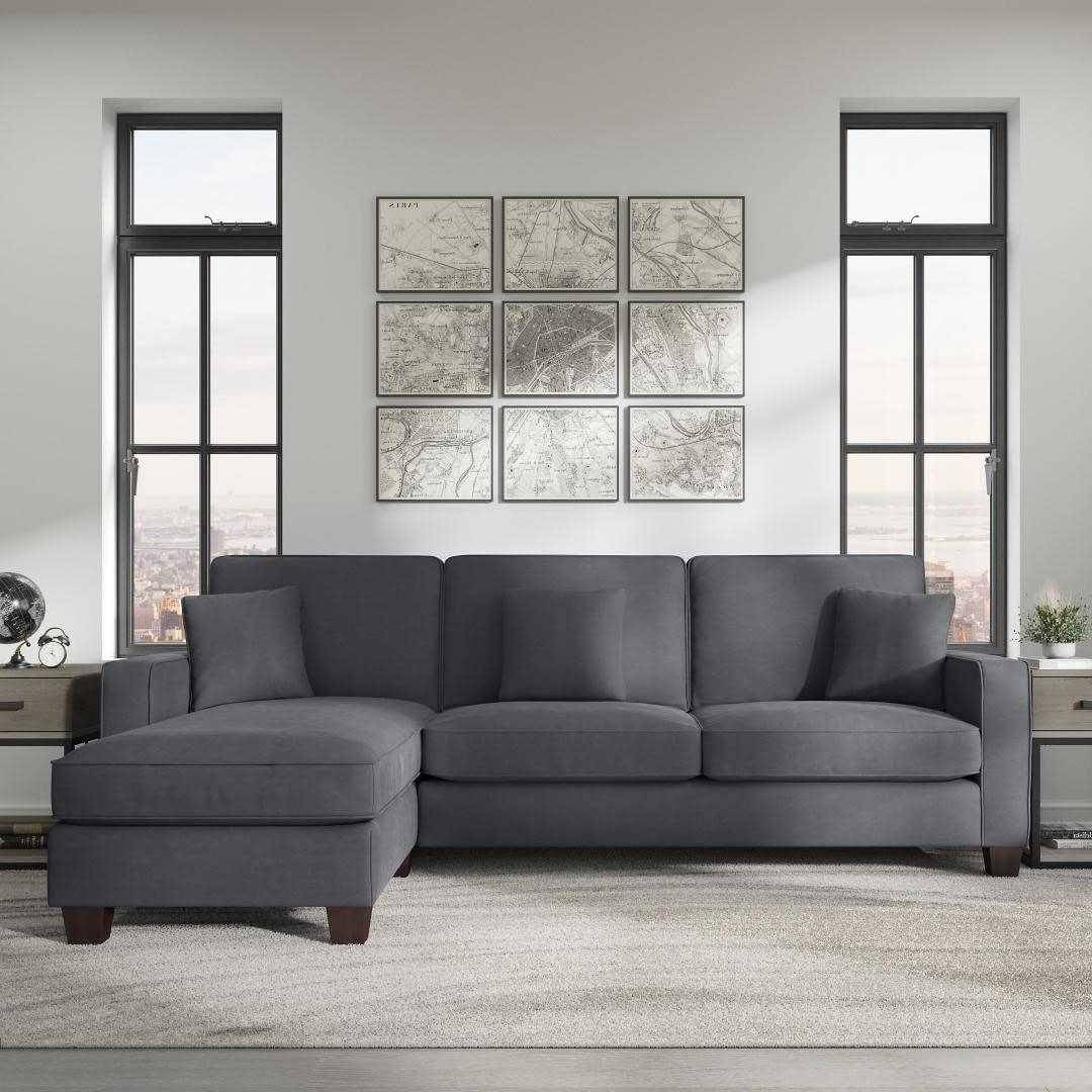 Moscow 4 Seater Mini L Shape Fabric Sofa For Living Room
