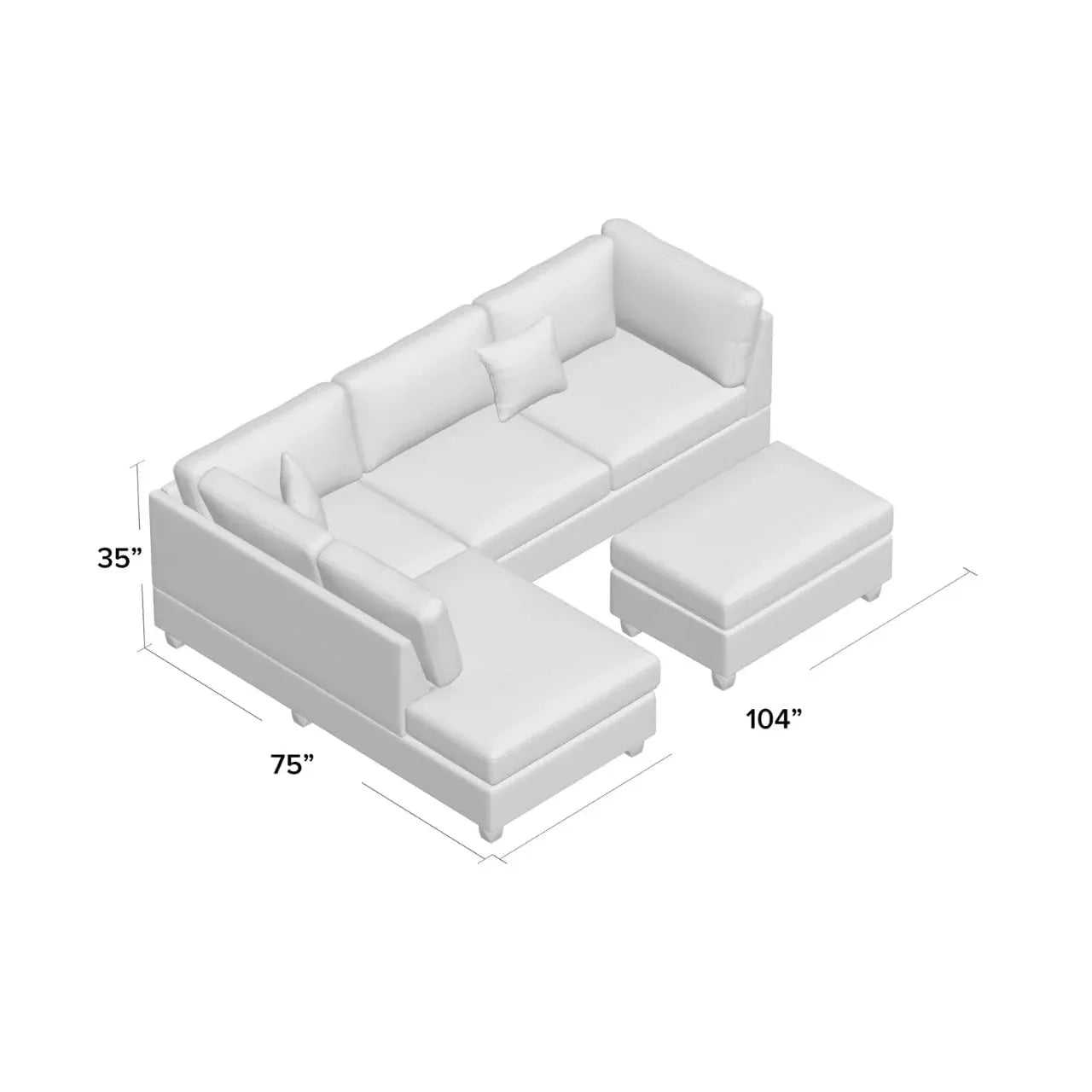Napper 6 Seater LHS L Shape Sofa Set