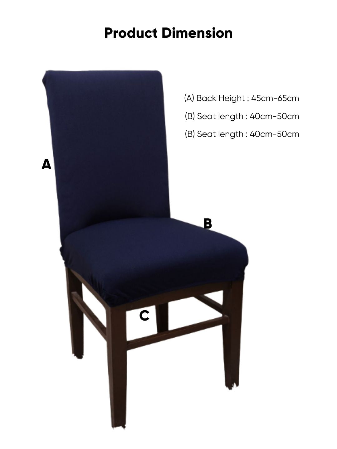 Navy Blue Solid Chair Cover