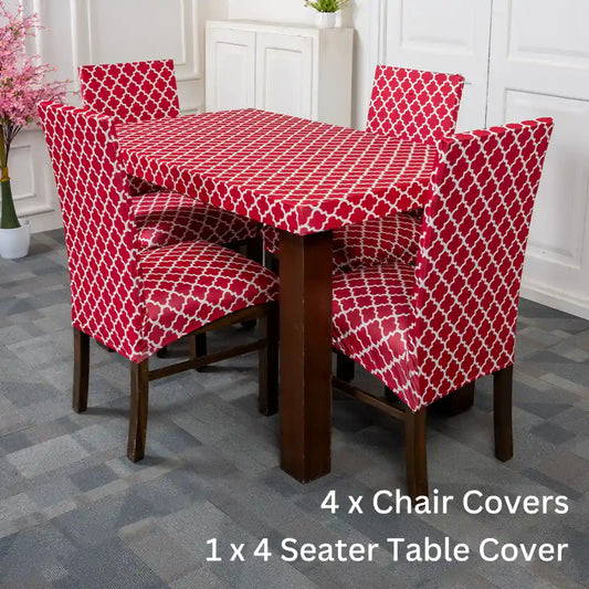Red Diamond Elastic Chairs Table Covers