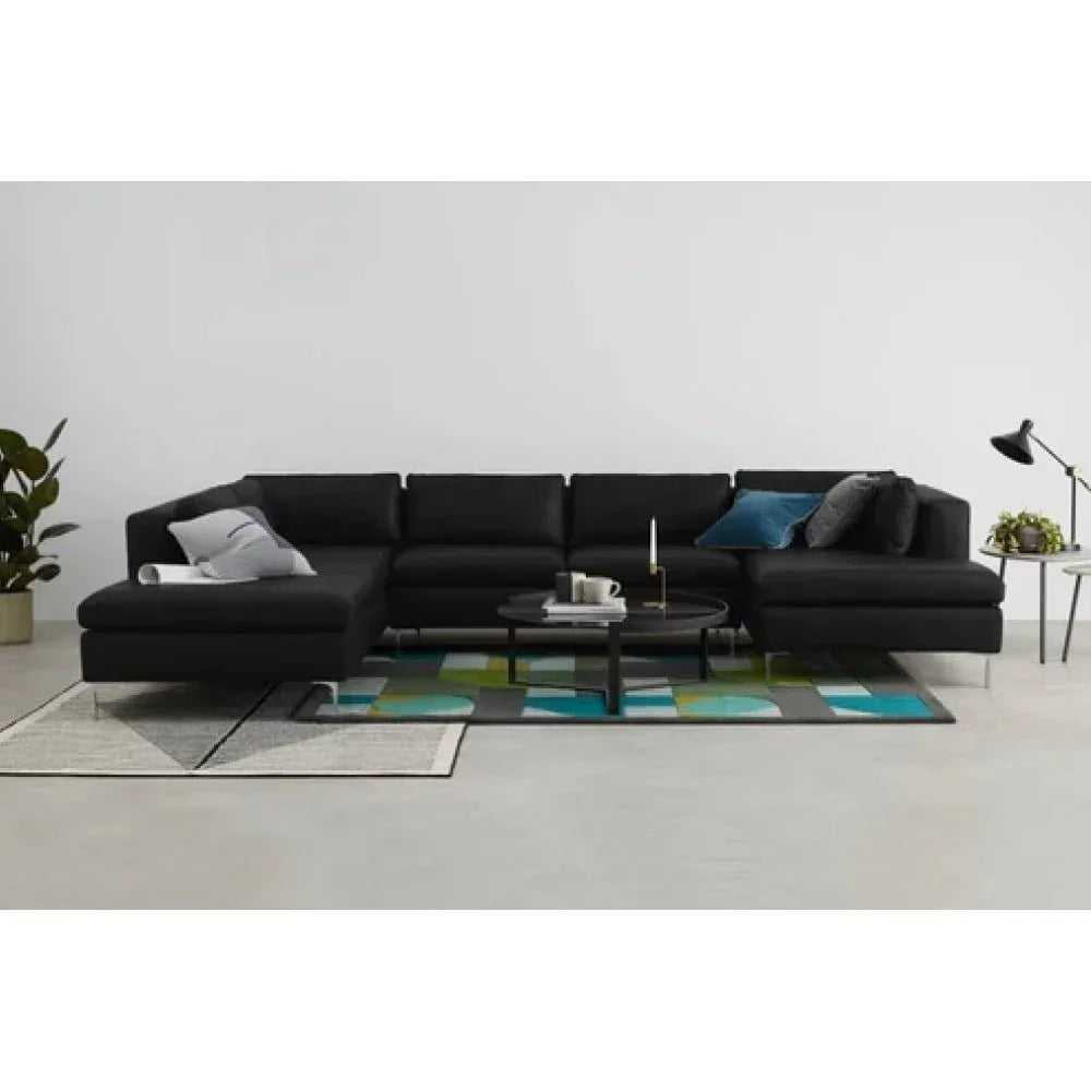 Richard L Shape 8 Seater Leatherette Sofa Set For Living Room
