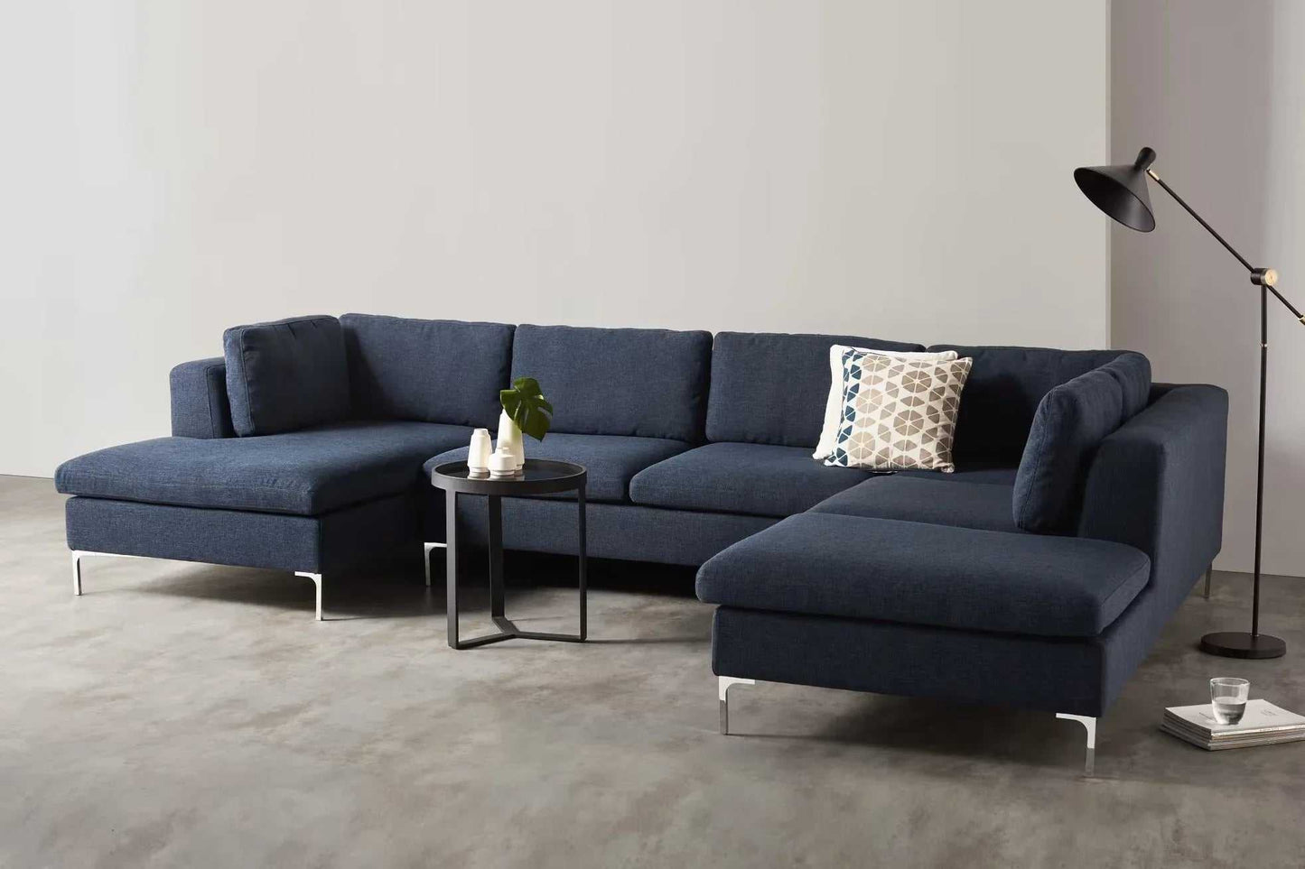 Smith L Shape 7 Seater Fabric Sofa Set | 7 Seater Sofa