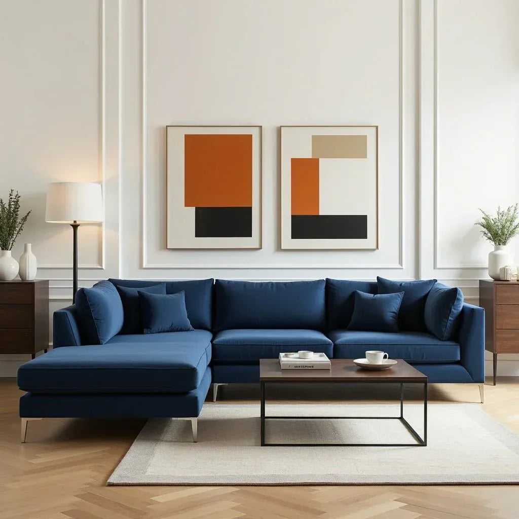 Snowhill 4 Seater Fabric L Shape Sofa For Living Room