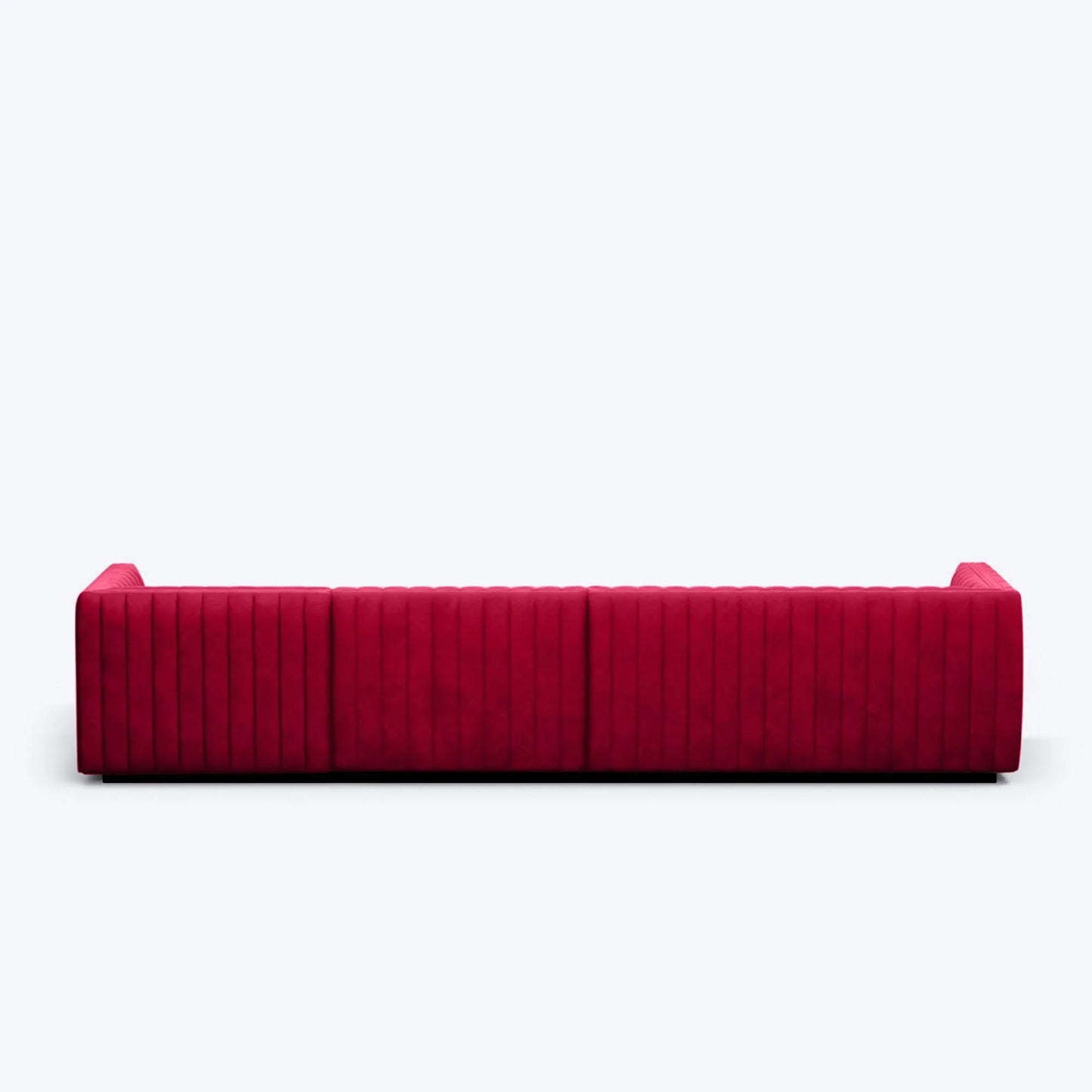 Verlino Velvet L Shape 5 Seater Sofa – Modern Red Designer Sectional Sofa for Living Room