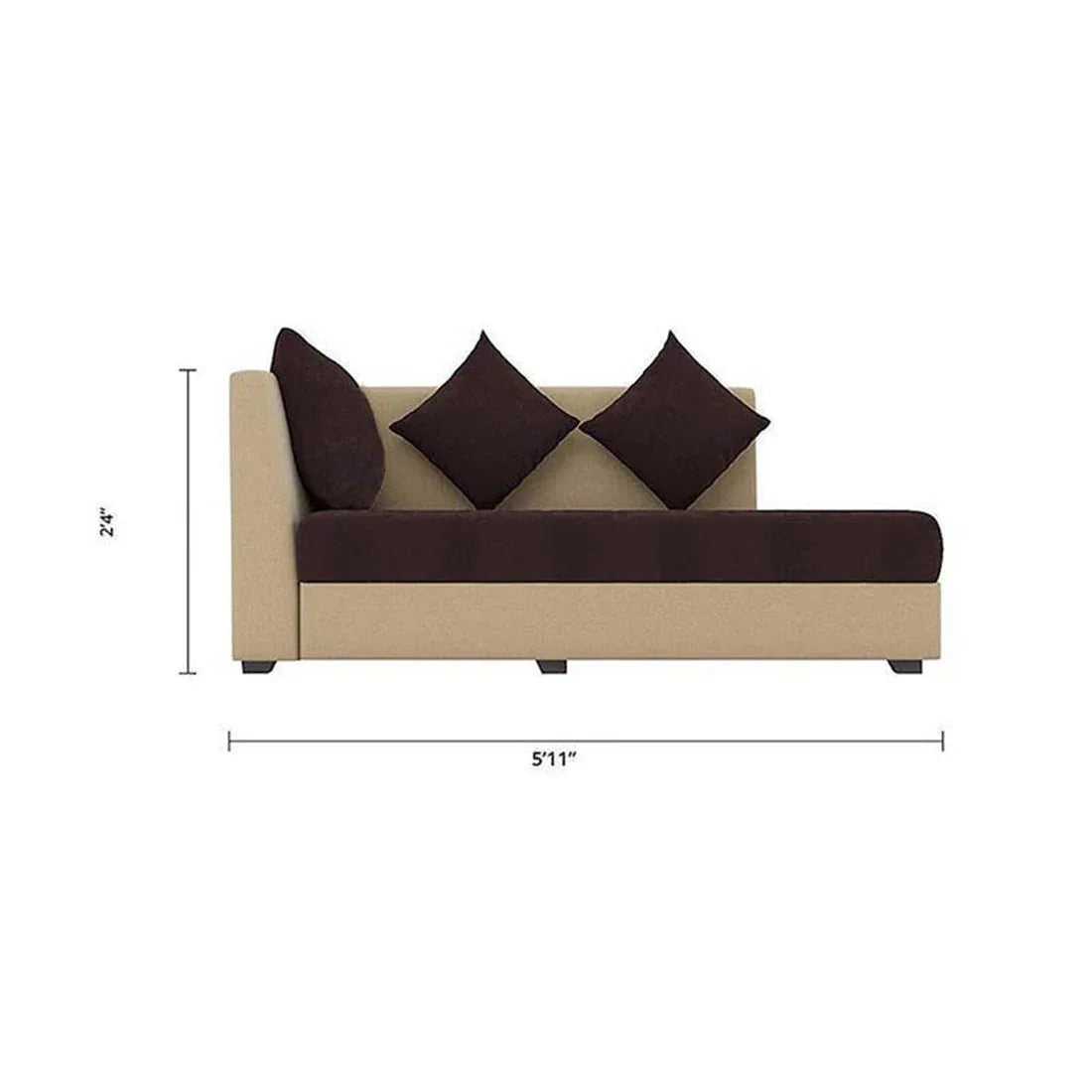 Steffan 6 Seater L Shape Corner Fabric Sofa for Living Room