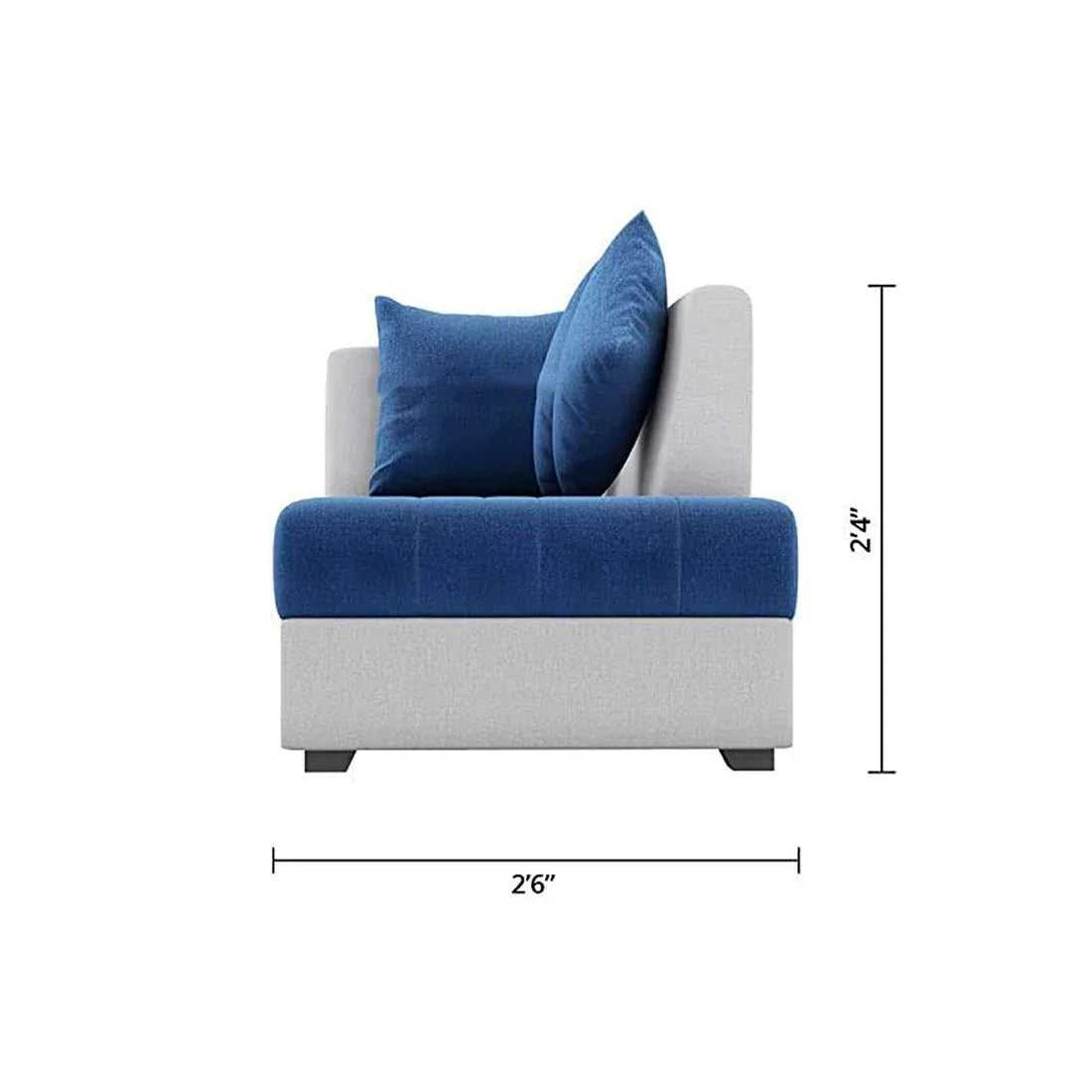 Steffan 6 Seater L Shape Corner Fabric Sofa for Living Room
