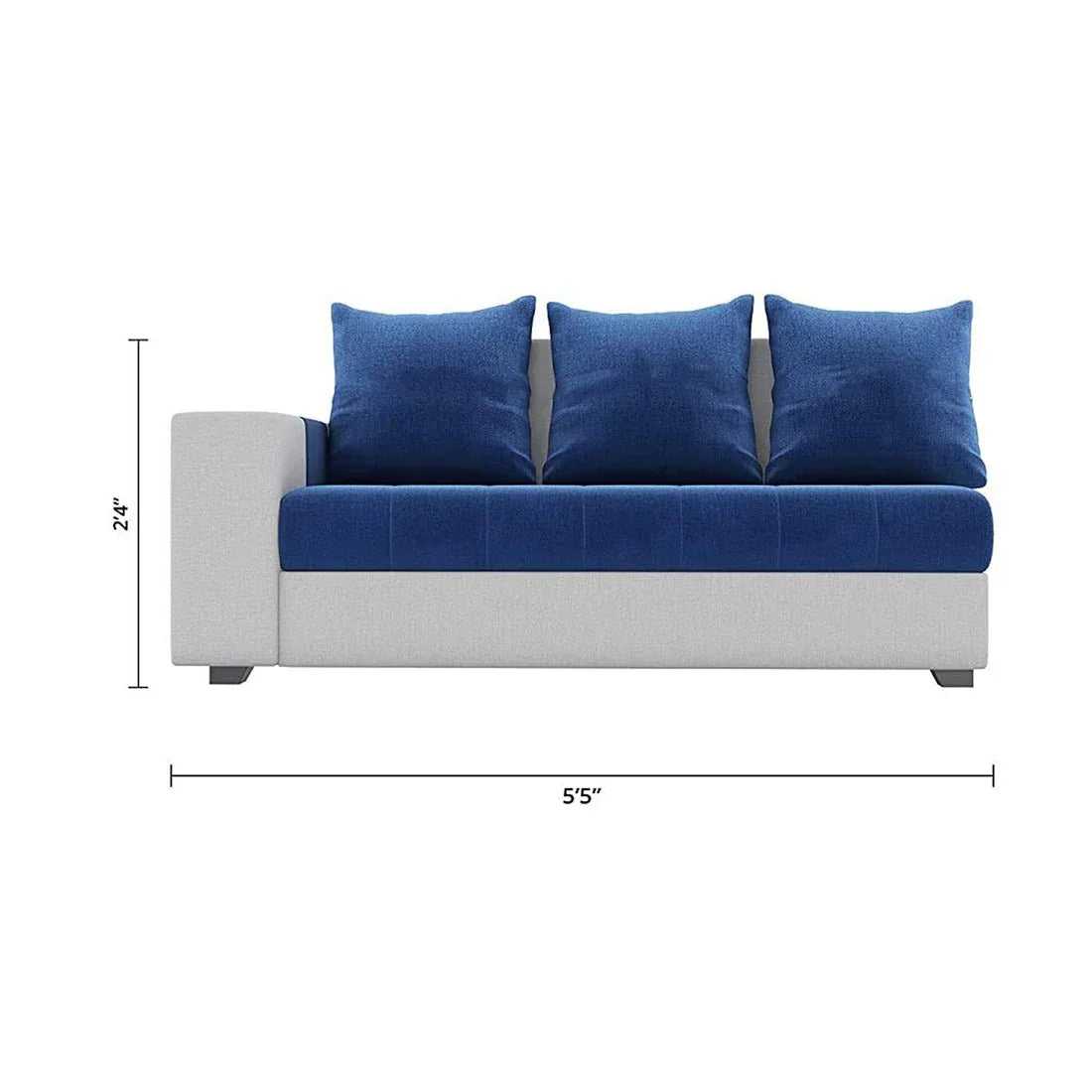 Steffan 6 Seater L Shape Corner Fabric Sofa for Living Room
