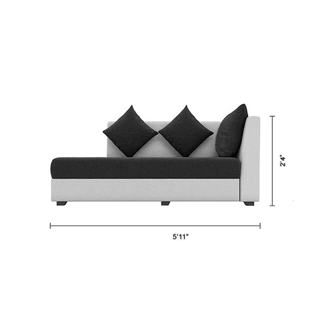 Steffan 6 Seater L Shape Corner Fabric Sofa for Living Room
