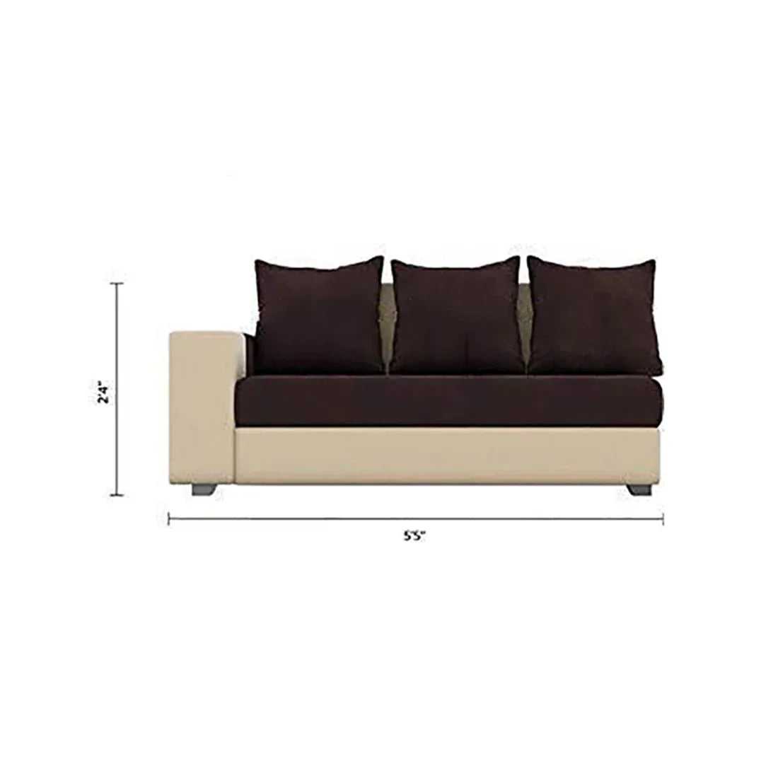 Steffan 6 Seater L Shape Corner Fabric Sofa for Living Room