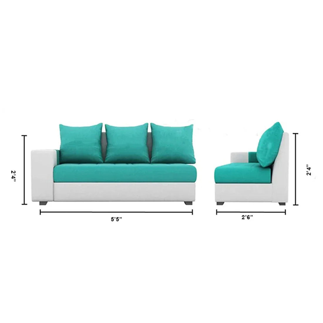 Steffan 6 Seater L Shape Corner Fabric Sofa for Living Room