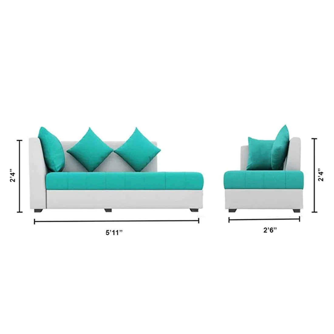 Steffan 6 Seater L Shape Corner Fabric Sofa for Living Room