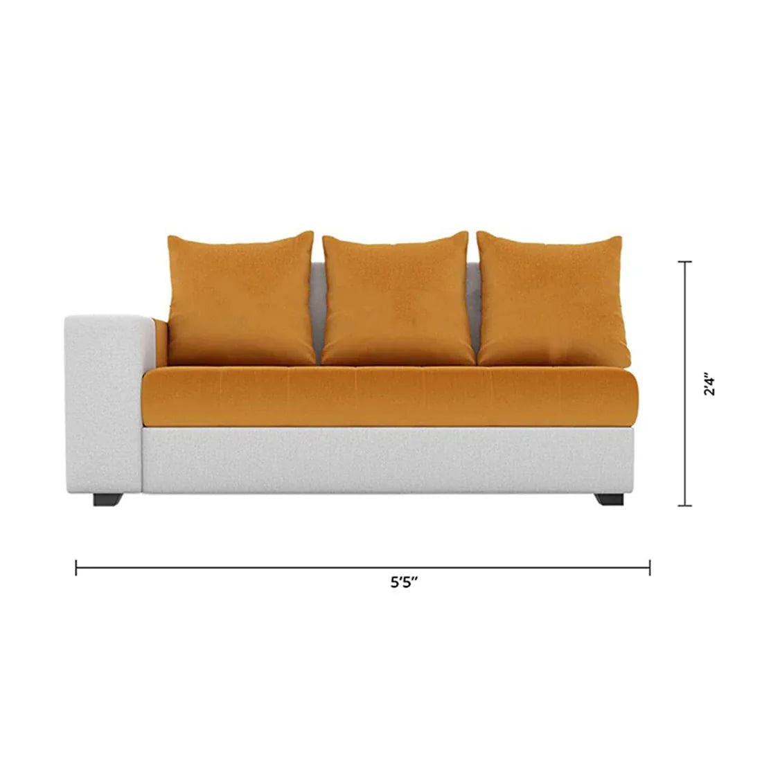 Steffan 6 Seater L Shape Corner Fabric Sofa for Living Room
