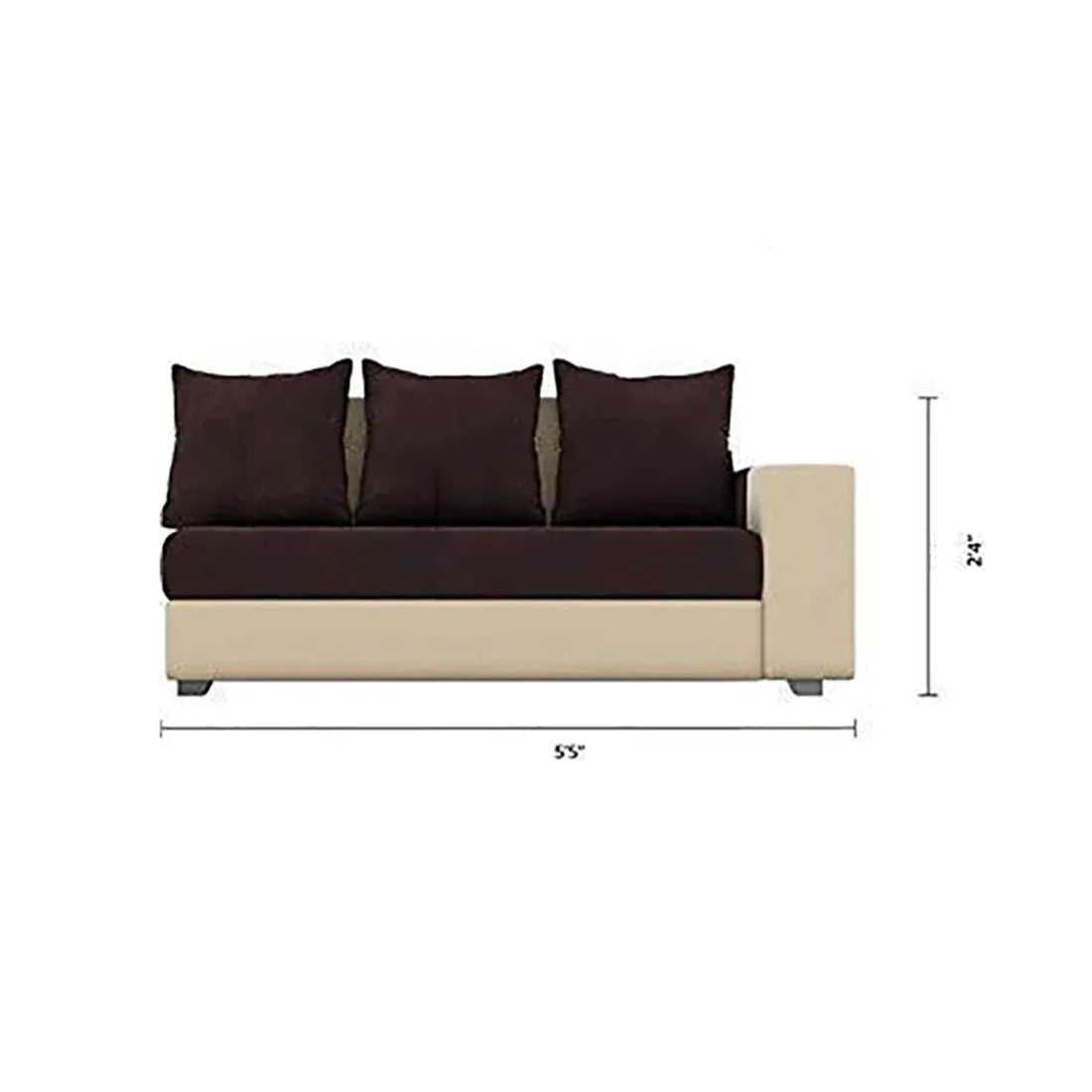 Steffan 6 Seater L Shape Corner Fabric Sofa for Living Room