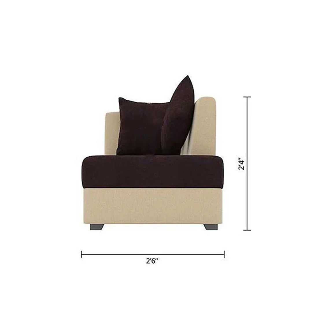Steffan 6 Seater L Shape Corner Fabric Sofa for Living Room