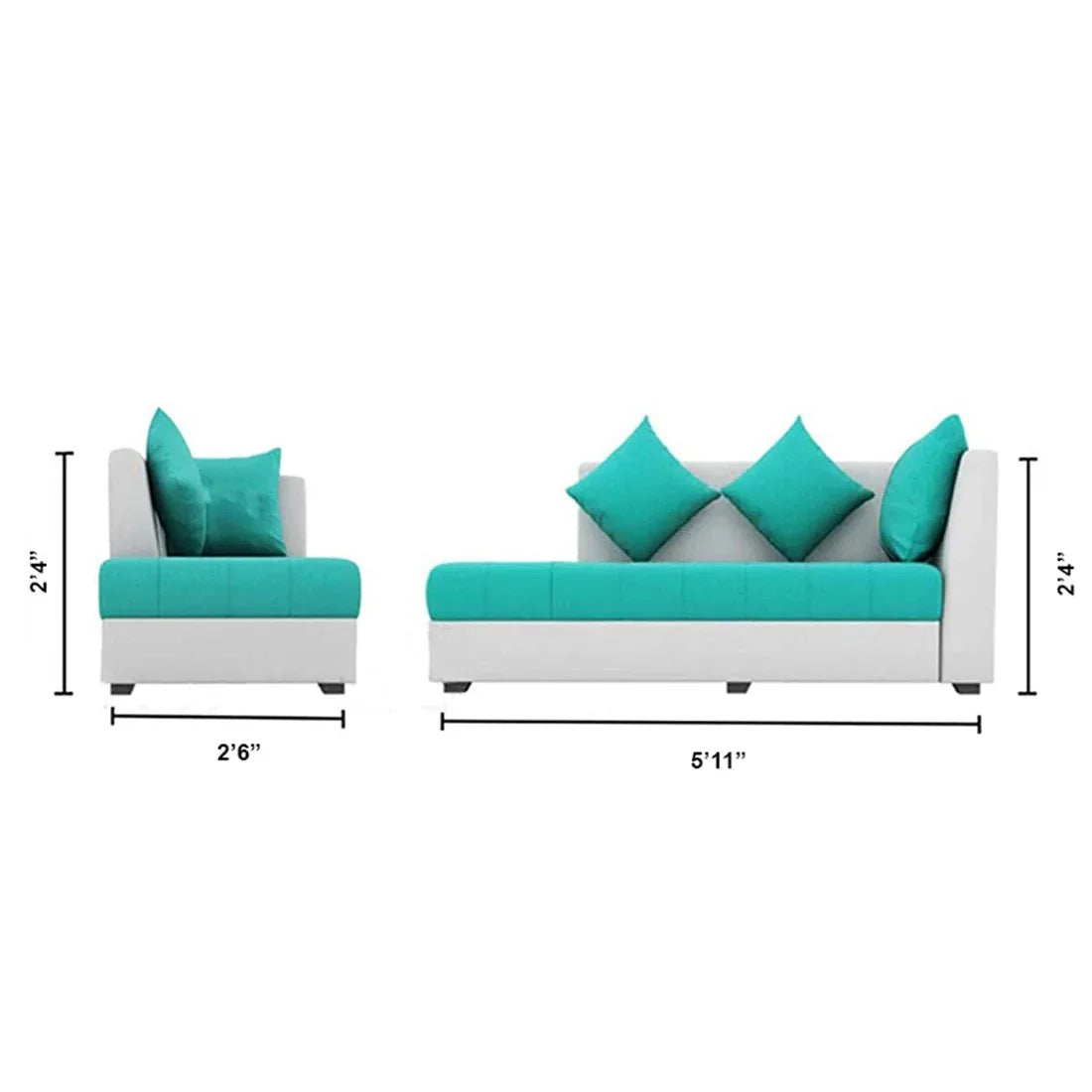 Steffan 8 Seater L Shape Fabric Sofa Set with Centre Table and 2 Puffy | Premium 8 Seater Sofa Set
