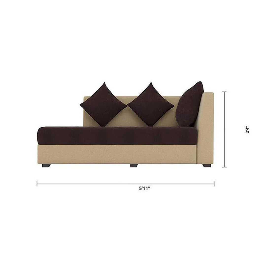 Steffan 8 Seater L Shape Fabric Sofa Set with Centre Table and 2 Puffy | Premium 8 Seater Sofa Set