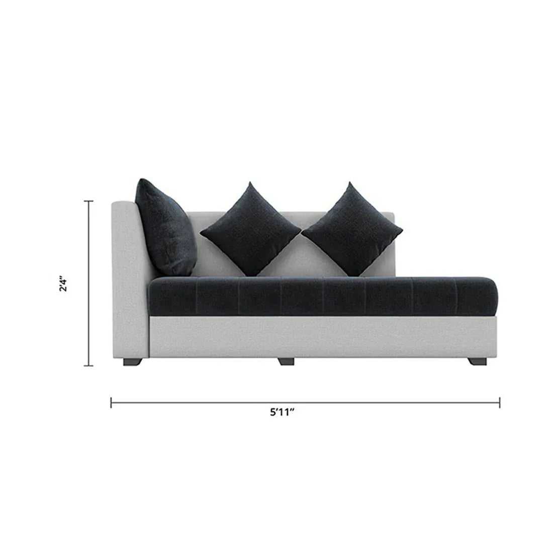 Steffan 8 Seater L Shape Fabric Sofa Set with Centre Table and 2 Puffy | Premium 8 Seater Sofa Set